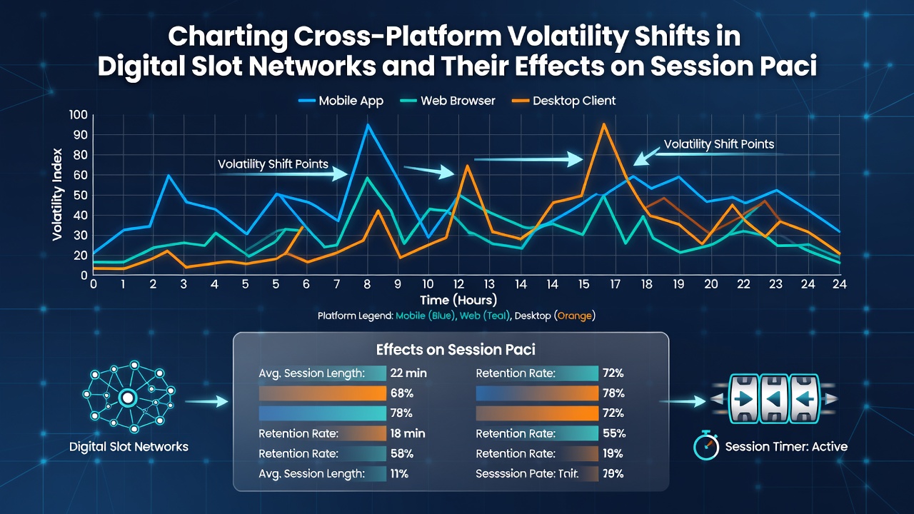 Chart displaying session pacing metrics and volatility transitions in slot networks