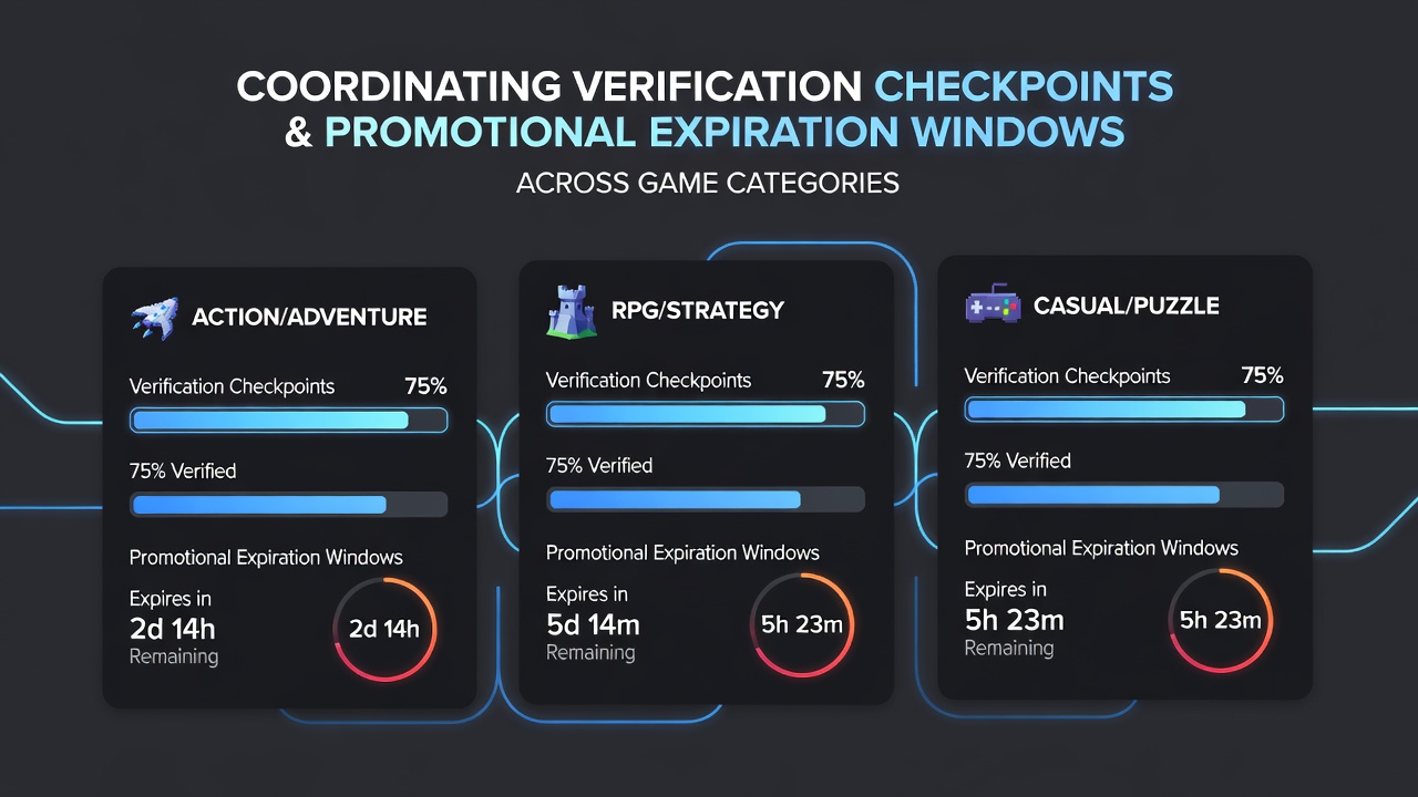 Casino dashboard showing verification status alongside active promotional timers across multiple game categories
