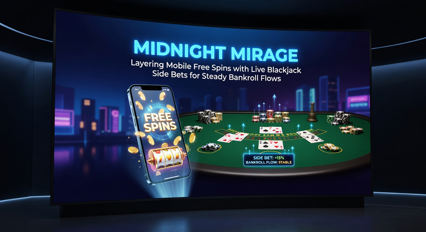Mobile screen showing free spins activation alongside a live blackjack table with side bet options, illustrating the layering strategy in action