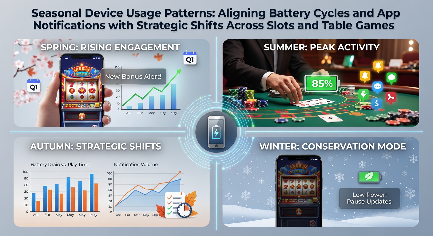 Mobile device showing casino app interface with battery indicator and notification settings overlaid on slot and table game icons