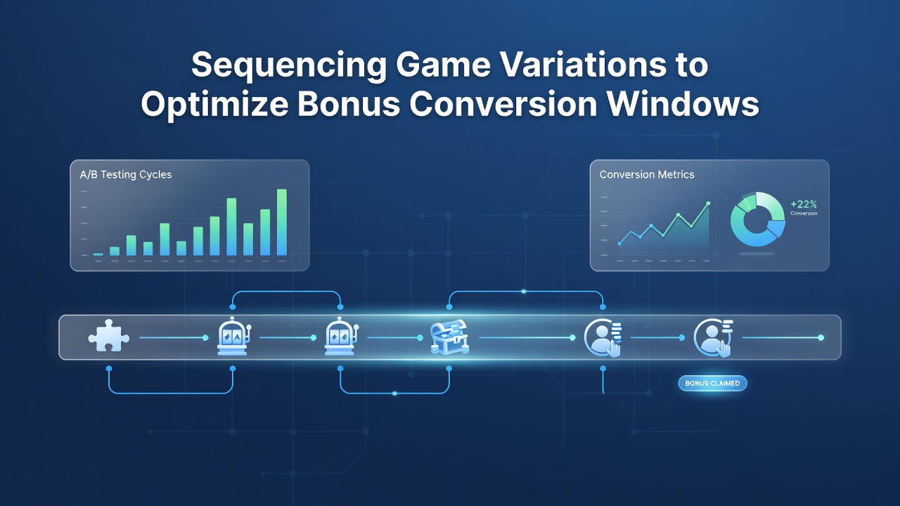 Analytics dashboard showing game rotation sequences and bonus conversion progress over time