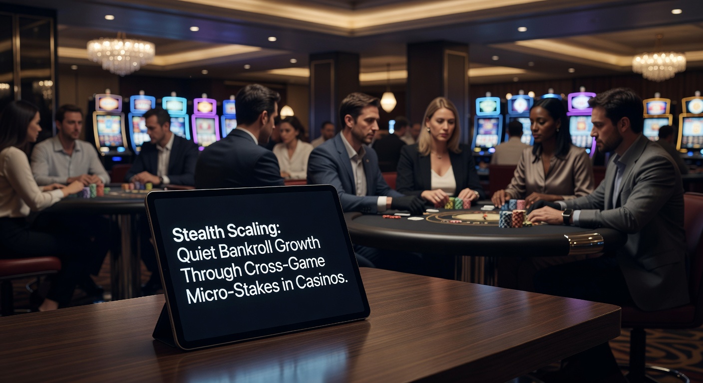Player navigating multiple casino games on screens, focusing on low-stake tables and slots for gradual bankroll growth